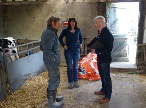 Clare and Nick with Peter and the calves